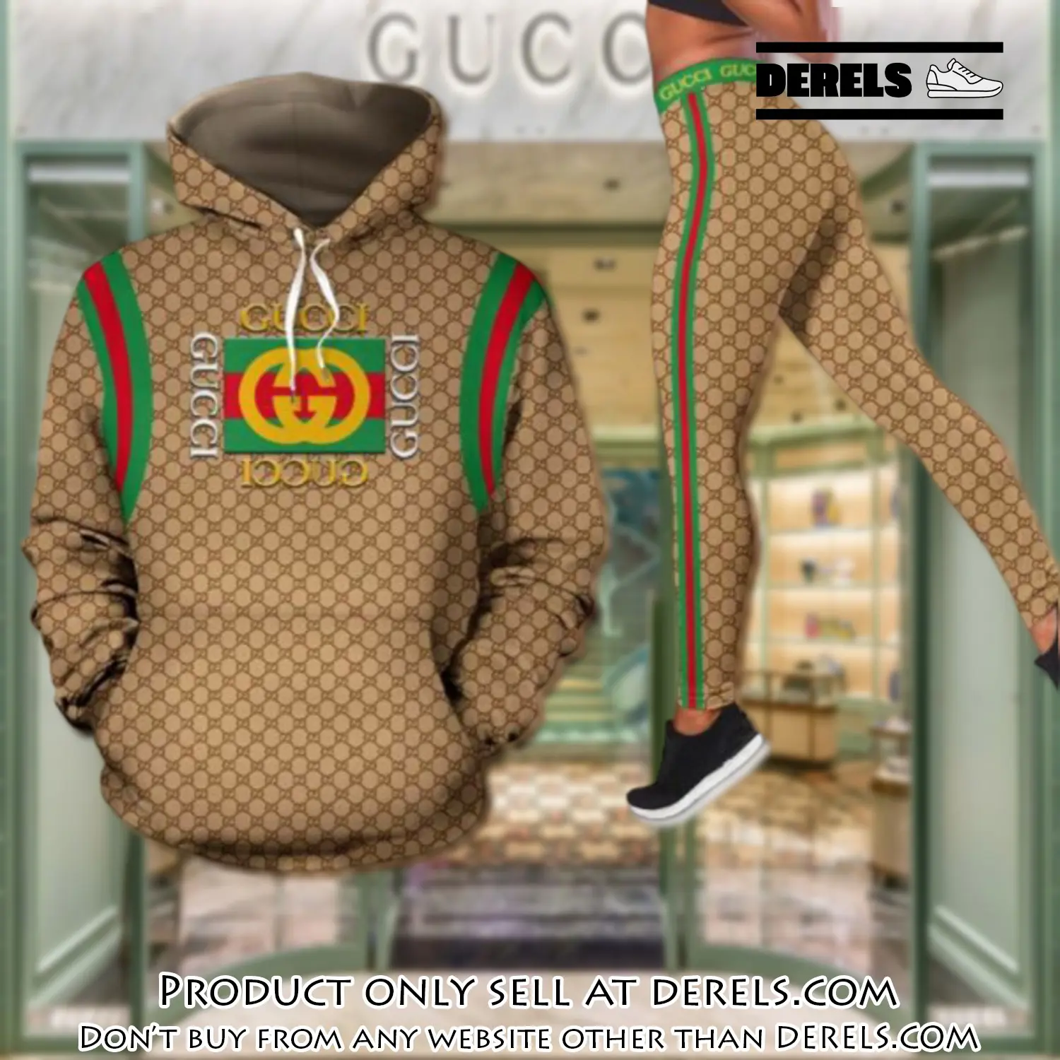 Gucci stripe hoodie legging set luxury for women dr1954807